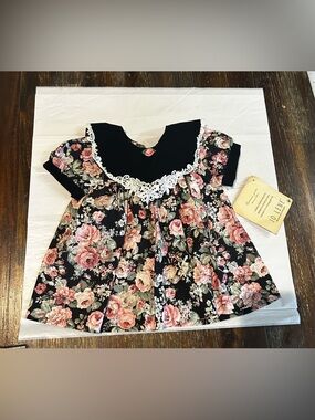 Jo Lene Vintage Floral dress Cotton / Velvet 24 months girls